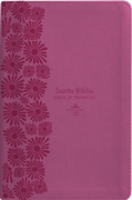 Biblia de Promesas, RVR-1960, Letra grande, Tamaño manual, Piel especial con indice, Floral fucsia // Spanish Promise Bible RVR 1960, Large print, Manual, Leathersoft with index, Fuchia floral