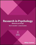 Research in Psychology Methods and Design 8e 
