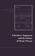 Schenker's Argument and the Claims of Music Theory Hardback (Cambridge Studies in Music Theory and Analysis) (en Inglés)