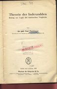 Theorie der Indexzahlen. Beitrag zur Logik des Statistischen Vergleichs. (en Alemán)