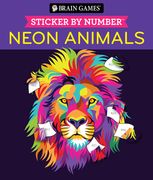 Brain Games - Sticker by Number: Neon Animals (en Inglés)