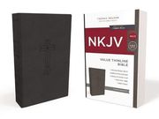 Nkjv, Value Thinline Bible, Leathersoft, Black, red Letter Edition, Comfort Print (en Inglés)