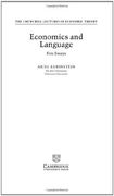 Economics and Language Hardback: Five Essays (Churchill Lectures in Economics) (en Inglés)