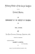 The East Tennessee Campaign, September, 1863: Military Order of the United States, Commandery of the District of Columbia, War Papers 57 (en Inglés)