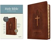 Kjv Thinline Reference Bible, Filament Enabled Edition (Red Letter, Leatherlike, Reverent Cross Dark Brown, Indexed)
