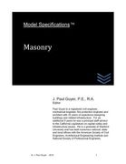 Model Specifications: Masonry (en Inglés)