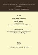 Untersuchung Von Sinterstoffen Auf Eisen- Und Zinnbronze-Basis Mit Hoher Verschleißfestigkeit (en Alemán)