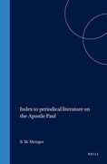 Index to Periodical Literature on the Apostle Paul (en Inglés)