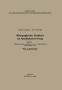 Bibliographisches Handbuch Zur Sprachinhaltsforschung (in German)