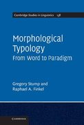 Morphological Typology: From Word to Paradigm (Cambridge Studies in Linguistics) (en Inglés)