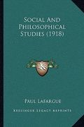 social and philosophical studies (1918) (en Inglés)