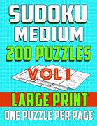 Sudoku Medium 200 Puzzles -Large print-One Puzzle Per Page: Brain Game for Intermediate Level (vol1) (en Inglés)