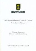 La Universidad ante el "curso de Europa": Discurso de apertura del curso académico 2008-2009 (Paranimphus)