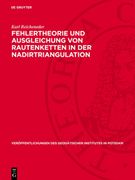 Fehlertheorie Und Ausgleichung Von Rautenketten in Der Nadirtriangulation (in German)