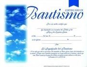 Certificado de Bautismo (en Inglés)