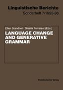 Language Change and Generative Grammar (Linguistische Berichte Sonderhefte) (German Edition)