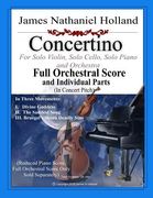 Concertino: For Solo Violin, Solo Cello, Solo Piano and Orchestra, FULL SCORE AND INDIVIDUAL PARTS (en Anglais)