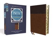 Niv Study Bible, Fully Revised Edition, Large Print, Leathersoft, Brown, red Letter, Thumb Indexed, Comfort Print 