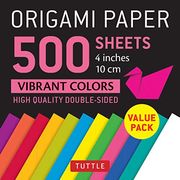Origami Paper 500 Sheets Vibrant Colors 4" (10 Cm): Tuttle Origami Paper: High-Quality Double-Sided Origami Sheets Printed With 12 Different Colors (en Inglés)