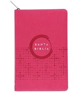 Biblia ultrafina, fucsia con cierre