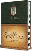 La Biblia Católica: Edición letra grande, HC, verde con índice, Virgen de Guadalupe en la cubierta