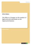 The Effects of changes on the number of high networth individuals on the Superyacht Industry