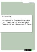 Hexenglaube im Home-Office. Protokoll einer Unterrichtseinheit zu Zeiten der Pandemie (Deutsch, Gymnasium 7. Klasse) (en Alemán)