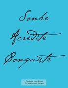 Caderno com linhas 120 páginas com margem: Caderno com capa de azul claro, caderno com linhas e com margem, perfeitamente encadernado, ideal para a ... de composição ou diário (Portuguese Edition)