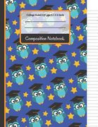 Composition Notebook: Owls & Stars College Ruled Notebook for Boys, Kids, School, Students and Teachers (en Inglés)