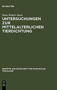 Untersuchungen zur Mittelalterlichen Tierdichtung (Beihefte zur Zeitschrift f r Romanische Philologie) (en Alemán)