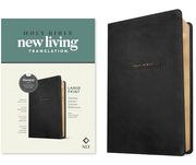 Nlt Large Print Thinline Center-Column Reference Bible, Filament Enabled (Leatherlike, Black Holy Windows, red Letter)