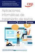(Uf0320) Manual. Aplicaciones Informaticas de Tratamiento de Textos Actividades de Gestion Administrativa (Adgd0308) (in Spanish)