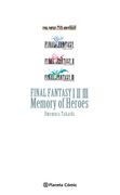 Final Fantasy i, ii, iii Memory of Heroes (Novela)