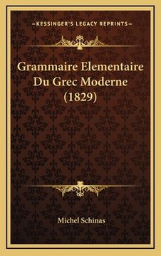 portada Grammaire Elementaire Du Grec Moderne (1829) (en Francés)