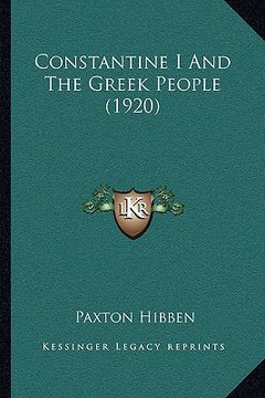 portada constantine i and the greek people (1920) (en Inglés)