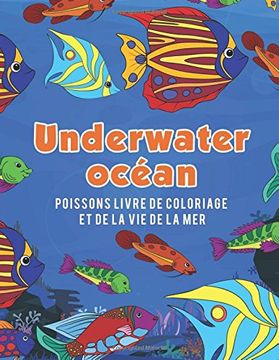 portada Océan Underwater poissons livre de coloriage et de la vie de la mer
