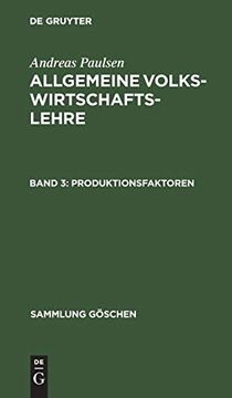 portada Produktionsfaktoren (Sammlung gã Â¶Schen, 1171) (German Edition) [Hardcover ] (en Alemán)