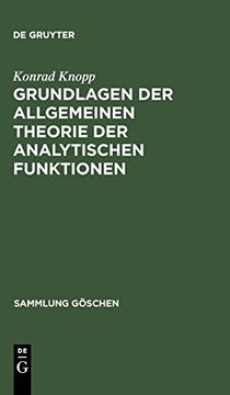 portada Grundlagen der Allgemeinen Theorie der Analytischen Funktionen (Sammlung Göschen) (in German)