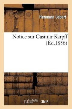portada Notice Sur Casimir Karpff (en Francés)