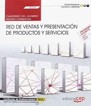 portada Cuaderno del alumno. Red de ventas y presentación de productos y servicios (UF2395). Gestión de marketing y comunicación (COMM0112)