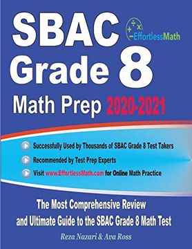 portada Sbac Grade 8 Math Prep 2020-2021: The Most Comprehensive Review and Ultimate Guide to the Sbac Grade 8 Math Test (en Inglés)