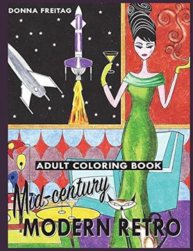 portada Mid-Century Modern Retro Adult Coloring Book (en Inglés)
