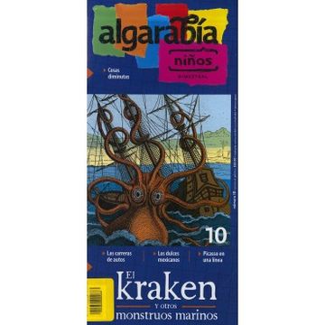 portada Revista Algarabia Niños No. 10 El Kraken Y Otros Monstruos Marinos.