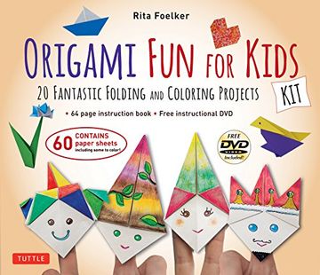 portada Origami Fun for Kids Kit: 20 Fantastic Folding and Coloring Projects: Kit with Origami Book, Fun & Easy Projects, 60 Origami Papers and Instructional DVD (in English)