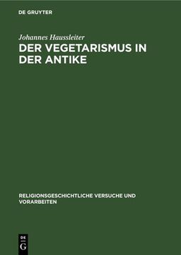portada Der Vegetarismus in der Antike (in German)