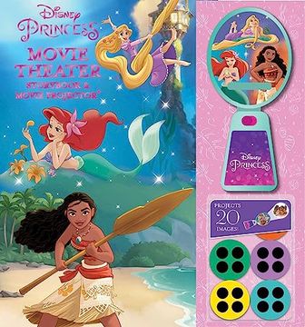 portada Disney Princess: Moana, Rapunzel, and Ariel Movie Theater Storybook & Movie Projector (en Inglés)