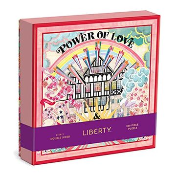 portada Liberty Power of Love 500 Piece Double Sided Puzzle With Shaped Pieces From Galison - 20" x 20" Jigsaw Puzzle Featuring Floral Designs From Liberty, 15 Unique Shaped Pieces, Unique Gift Idea