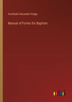 portada Manual of Forms for Baptism (in English)
