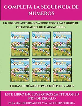 portada Fichas de Números Para Niños de 4 Años (Completa la Secuencia de Números): Este Libro Contiene 30 Fichas con Actividades a Todo Color Para Niños de 4 a 5 Años