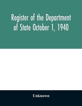 portada Register of the Department of State October 1, 1940 (en Inglés)